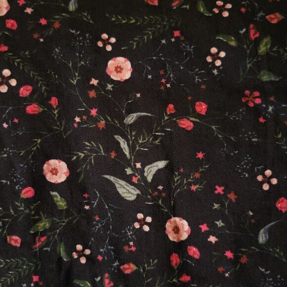 Lagenlook Black Floral Layered Maxi Dress Womens Plus 4XL New- Long Sleeve Boho - Picture 4 of 9